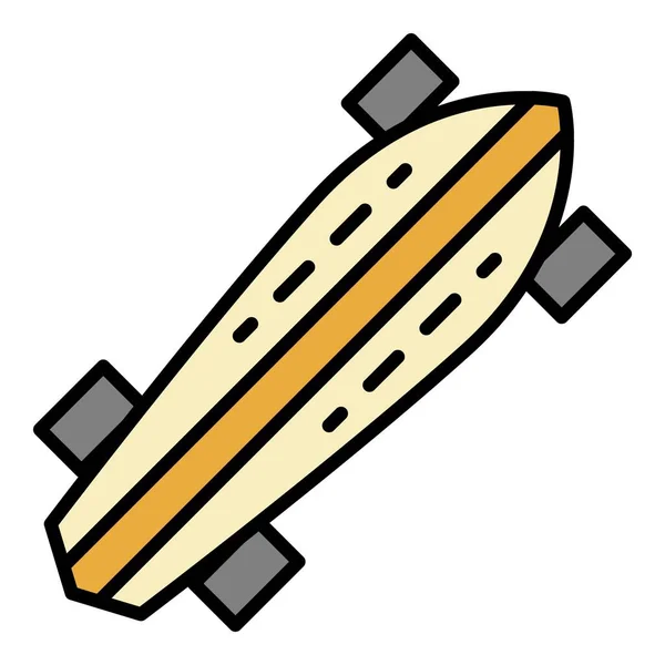 Estilo de vida skate icono color contorno vector — Vector de stock