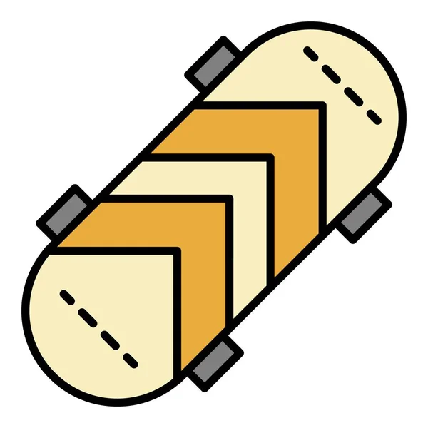Urban Street Skateboard Symbol Farbe Umrissvektor — Stockvektor