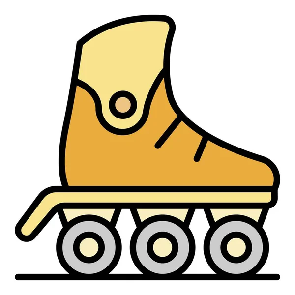 Inline skates icon color outline vector — 스톡 벡터