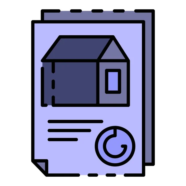 ( 영어 ) House doc paper icon color outline vector — 스톡 벡터
