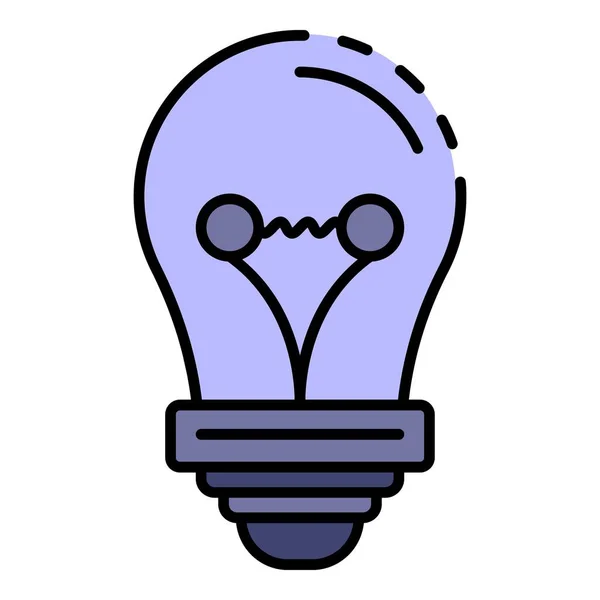 Vecteur de contour couleur icône ampoule classique — Image vectorielle