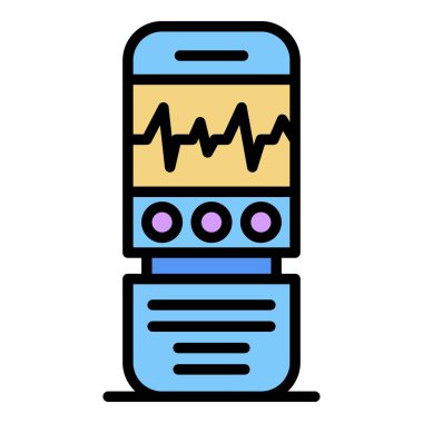 Dijital diktafon simgesi renk dış hat vektörü