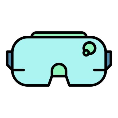 Oyun miğferi simgesi renk ana hatları vektörü