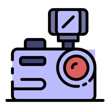 Flaş simgesi renk ana hatlı kamera