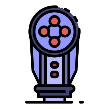 Kamera flaş simgesi renk ana hatları vektörü