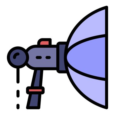 Softbox simgesi renk ana hatları vektörünün kenarı