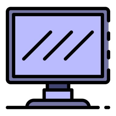 Kamera yumuşak ışık simgesi renk ana hatları vektörü