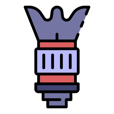 Kamera merceği simgesi renk ana hatları vektörü