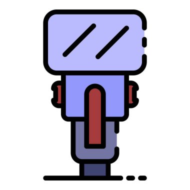 Kamera el feneri simgesi renk ana hatları vektörü