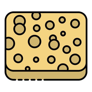 Sünger simgesi temizleme rengi ana hatları vektörü