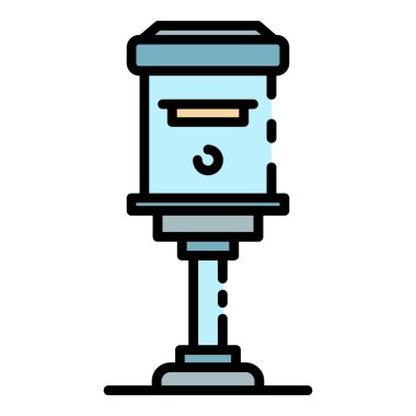 Apartman posta kutusu simgesi renk ana hatları vektörü