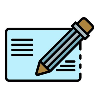 Alıcı bilgisi simgesi renk ana hatları vektörünü gönder