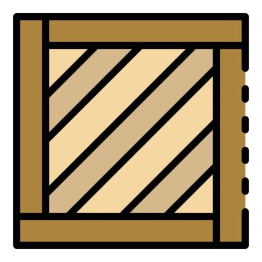 Tahta kutu simgesi renk ana hatlarını taşıyın