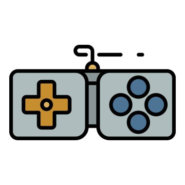 Koleksiyon joystick simgesi renk ana hatları vektörü