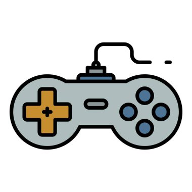 Makine joystick simgesi renk ana hatları vektörü