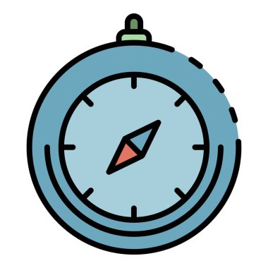 Deniz pusula simgesi renk dış hat vektörü