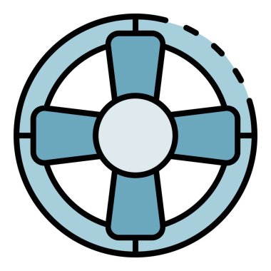 Lifebuoy simgesi renk ana hatları vektörü