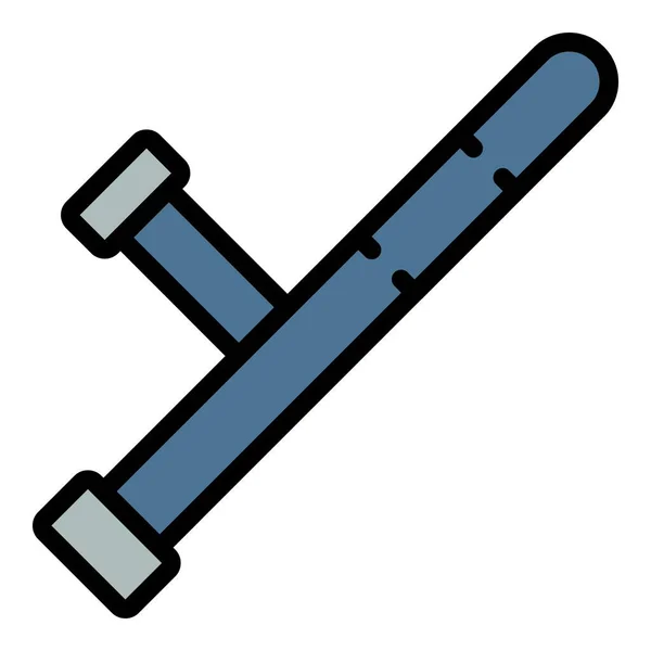 Politie baton pictogram kleur omtrek vector — Stockvector