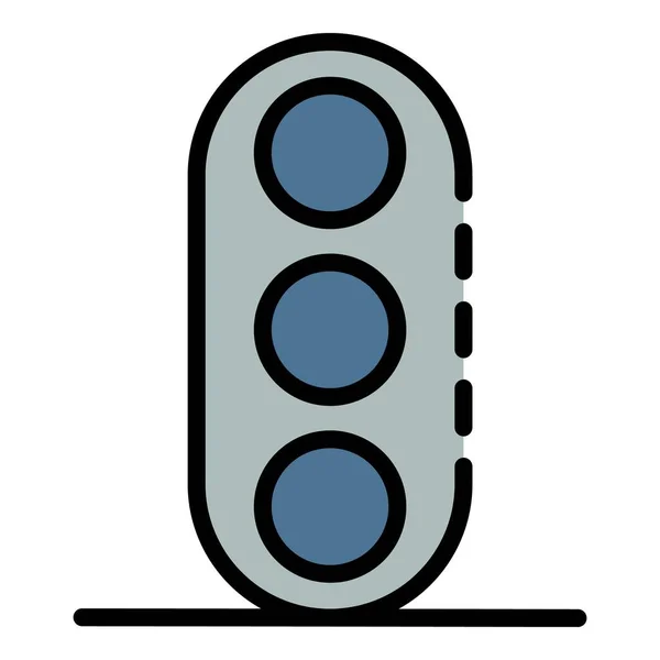 Közlekedési lámpák ikon színes körvonalvektor — Stock Vector