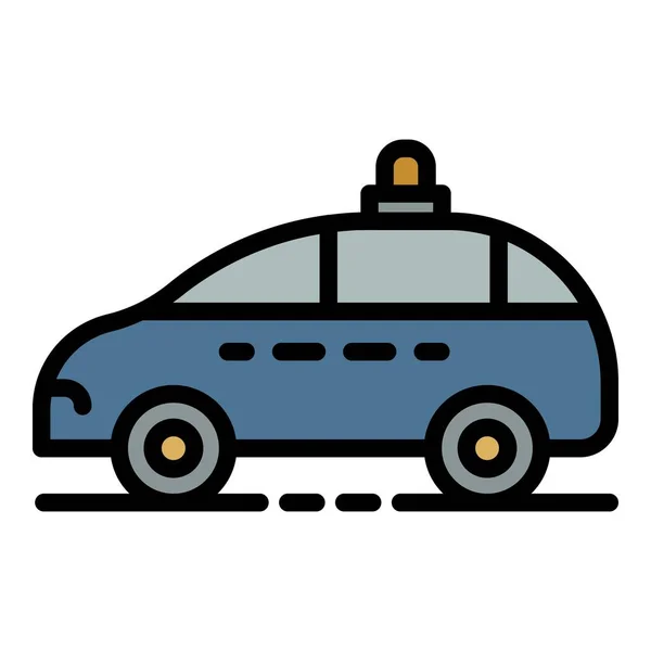 Politie auto pictogram kleur overzicht vector — Stockvector