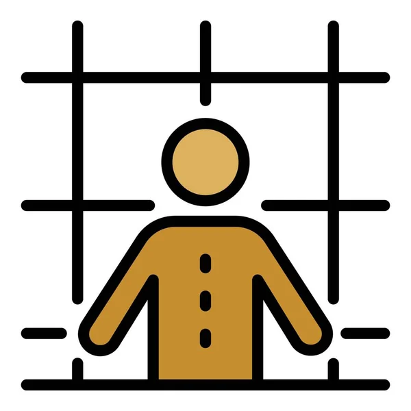 Prison man icon color outline vector — Stock Vector