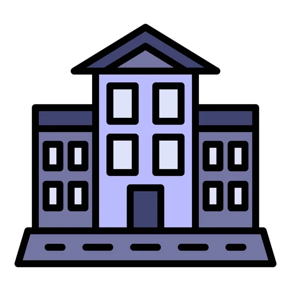 Edificio escolar icono color contorno vector — Vector de stock