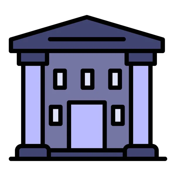 Suprême icône du palais de justice vecteur contour de couleur — Image vectorielle