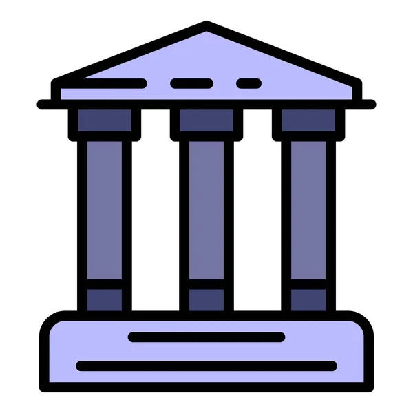 Banco icono del edificio color contorno vector — Vector de stock