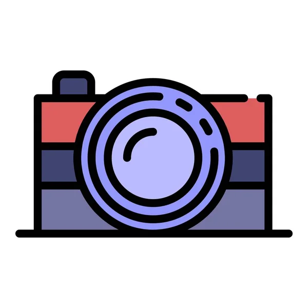 Photo camera icon color outline vector — Stock Vector