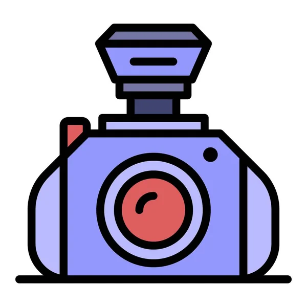 Vetor de contorno de cor de ícone de câmera profissional — Vetor de Stock