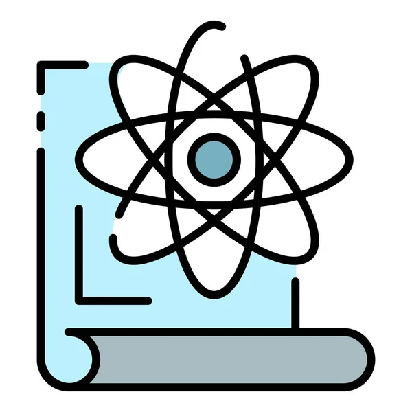 Vektor barvy osnovy ikon učení atomů — Stockový vektor