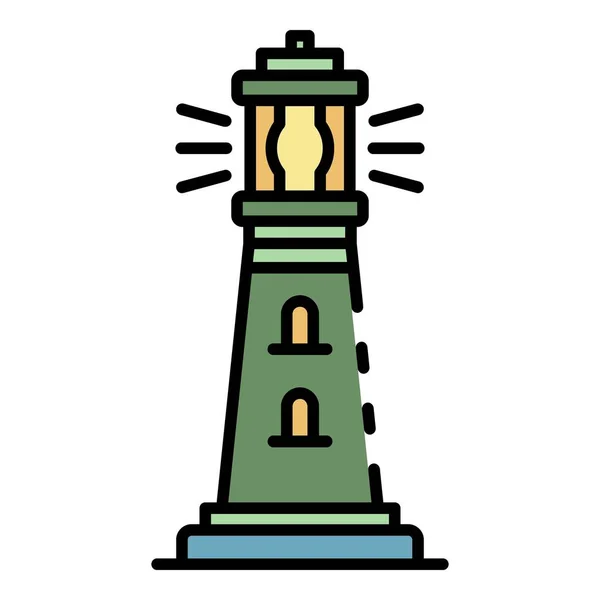 Цветной вектор контура маяка — стоковый вектор