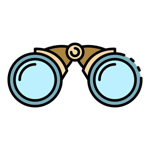 Sailor binoculars icon color outline vector — Stock Vector