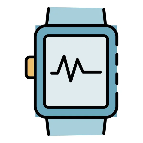 Vetor de contorno de cor de ícone Smartwatch — Vetor de Stock