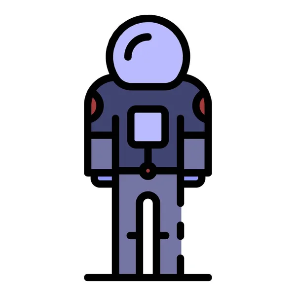 Spaceman icono color contorno vector — Vector de stock