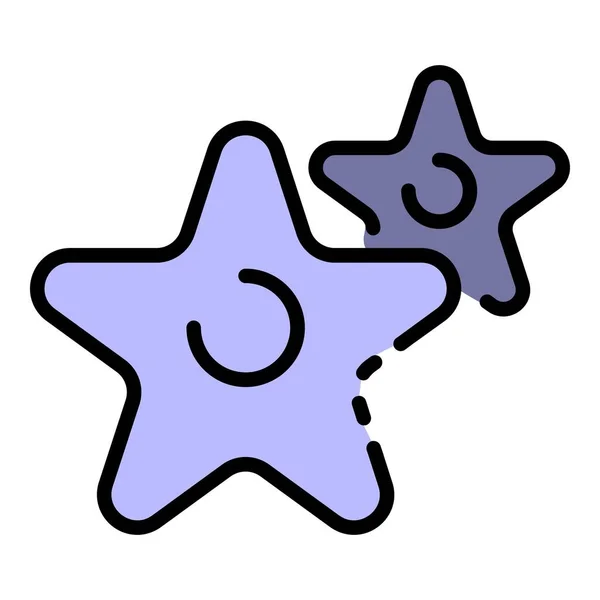 Espace étoiles icône couleur contour vecteur — Image vectorielle