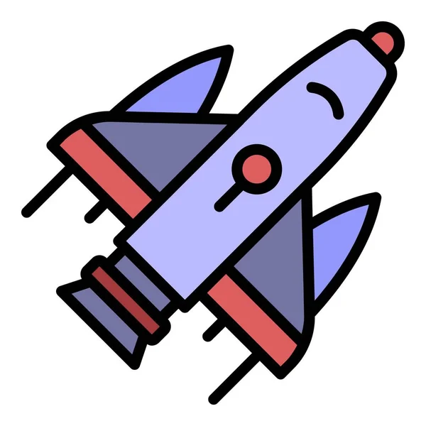 Spaceship icon color outline vector — Stock Vector