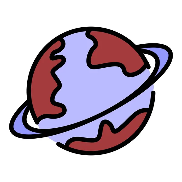 Uránusz bolygó ikon szín vázlat vektor — Stock Vector