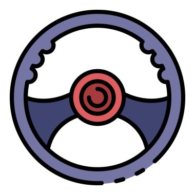 Spor araba direksiyon simgesi renk ana hatları vektörü