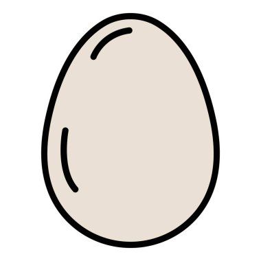 Taze yumurta simgesi renk ana hatları vektörü