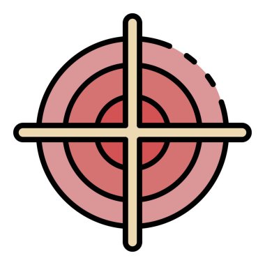 Baş hedef simge renk ana hatları vektörü