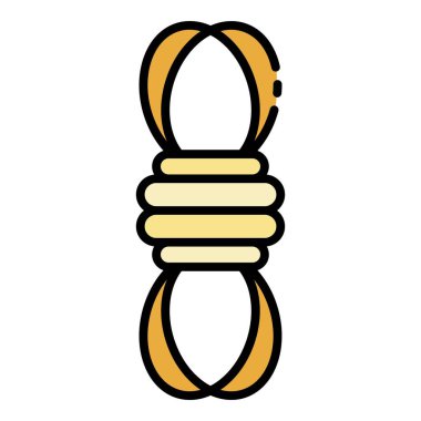 Yürüyüş ipi simgesi renk ana hatları vektörü