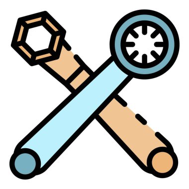 Pedal araç simgesi renk dış hat vektörü