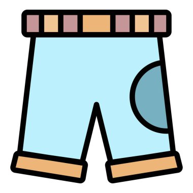 Bisiklet şortları simge rengi ana hatları vektörü