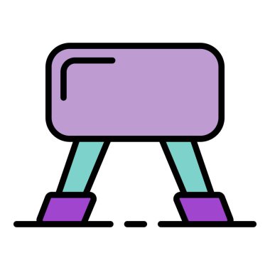 Jimnastik keçi simgesi renk ana hatları vektörü