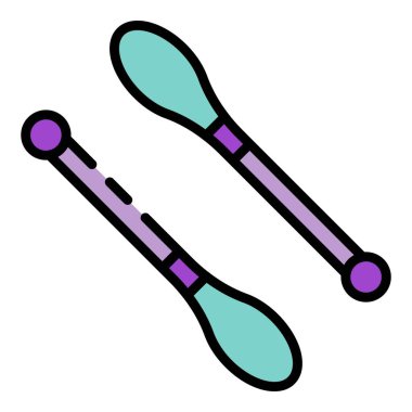 Jimnastik topuzları simge renk ana hatları vektörü