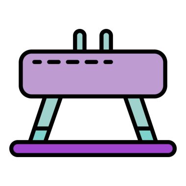 Atlama simgesi renk ana hatları vektörü