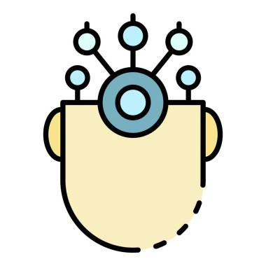 İnsansı kafa simgesi renk ana hatları vektörü