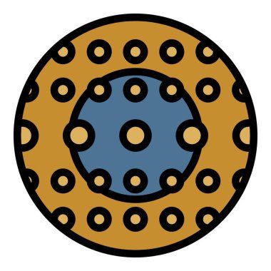 Lastik zorb simgesi renk ana hatları vektörü