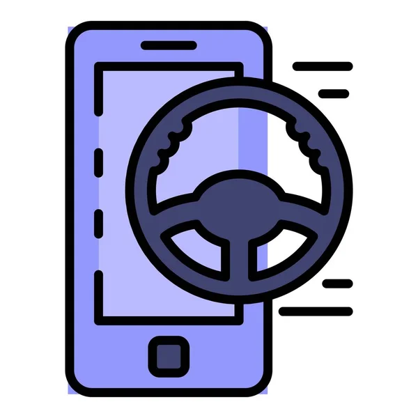 Вектор контура иконки автомобиля для смартфона — стоковый вектор